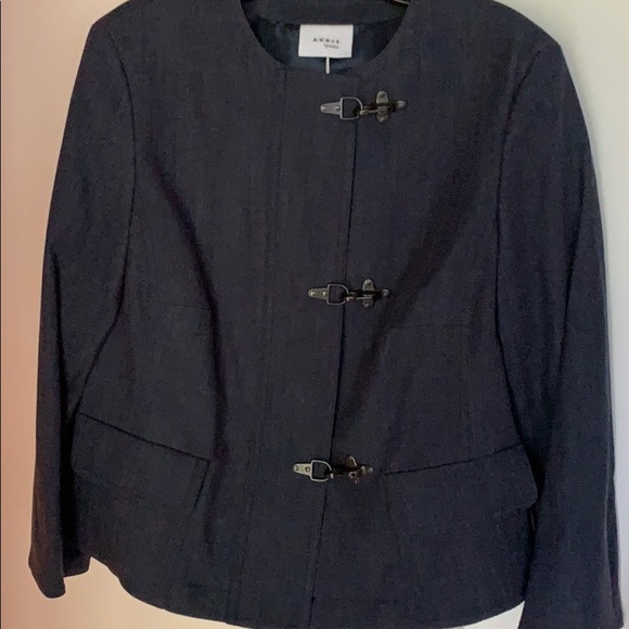 Akris Punto Chambray 3/4 Sleeve, Swing Back Jacket - Picture 2 of 6